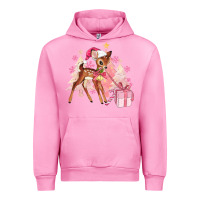Fuchsia Pink reindeer pink christmas Urban Hoodie - MaliasSmallBusiness