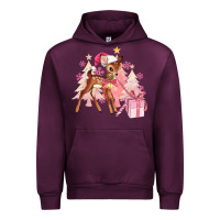 Mauve Wine reindeer pink christmas Urban Hoodie - MaliasSmallBusiness