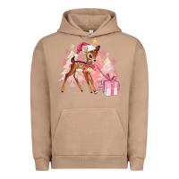 Pigment Burro reindeer pink christmas Urban Hoodie - MaliasSmallBusiness