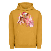 Pigment Peanut Butter reindeer pink christmas Urban Hoodie - MaliasSmallBusiness