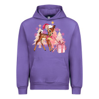 Tulip reindeer pink christmas Urban Hoodie - MaliasSmallBusiness