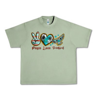 Oil Green peace love freebird Urban Heavy Tee - texasbilliewilder