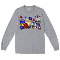 Heather Grey police coffee cups Long Sleeve Tee - Zillion Design Studio