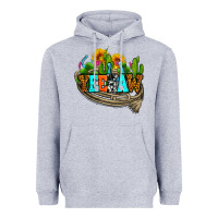 Heather Grey yeehaw and cactus with horseshoe Heavyweight Hoodie - AdoDesignShop