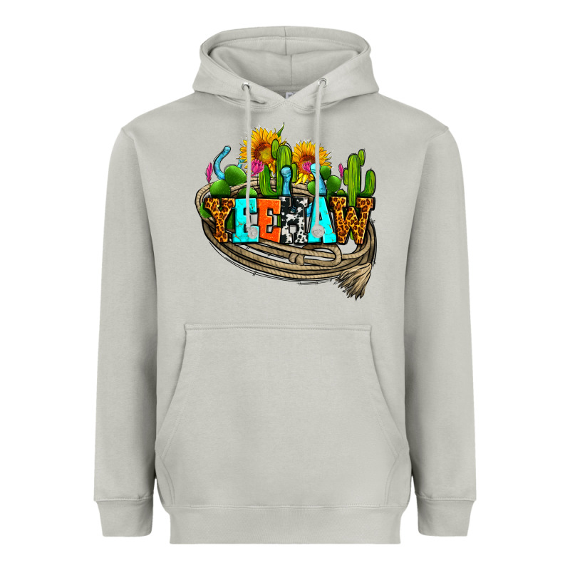 Yeehaw And Cactus With Horseshoe Heavyweight Hoodie by AdoDesignShop | Teevron