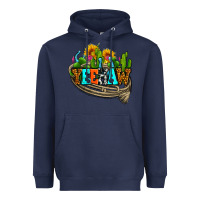 Navy yeehaw and cactus with horseshoe Heavyweight Hoodie - AdoDesignShop