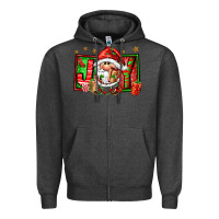 Charcoal Heather joy santa gnomes Zipper Hoodie - FaDigitalArtStudio