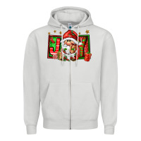 Dove Grey joy santa gnomes Zipper Hoodie - FaDigitalArtStudio