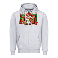 Heather Grey joy santa gnomes Zipper Hoodie - FaDigitalArtStudio