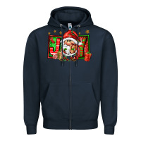 Navy joy santa gnomes Zipper Hoodie - FaDigitalArtStudio