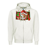 Oatmeal Heather joy santa gnomes Zipper Hoodie - FaDigitalArtStudio