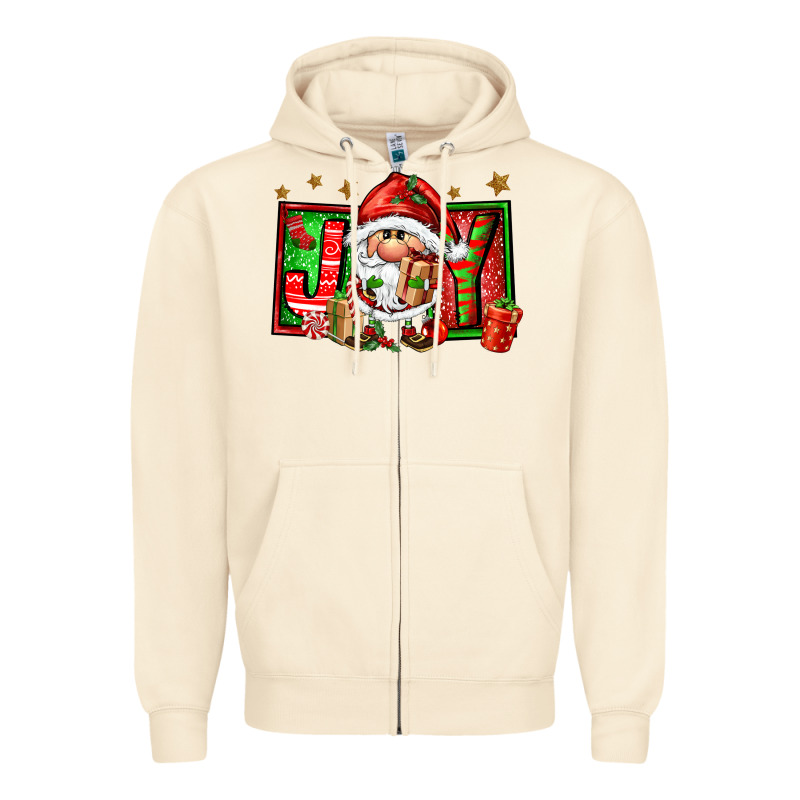 Joy Santa Gnomes Zipper Hoodie by FaDigitalArtStudio | Teevron