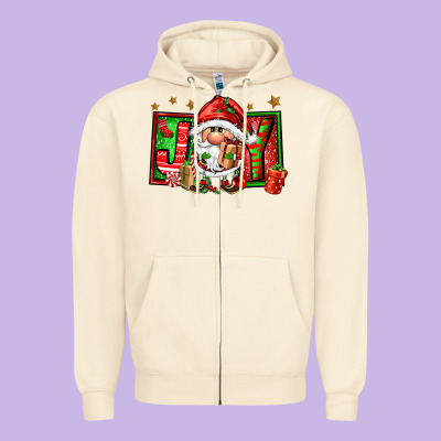 Joy Santa Gnomes Zipper Hoodie Designed By Fadigitalartstudio