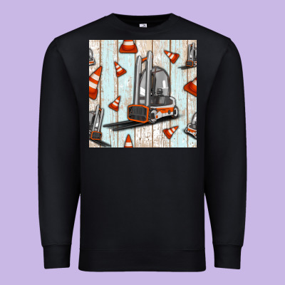 Forklift Seamless Pattern Premium Sweatshirt Designed By Bundleandbundleshop