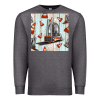Charcoal Heather forklift seamless pattern Premium Sweatshirt - BundleAndBundleShop