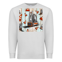 Dove Grey forklift seamless pattern Premium Sweatshirt - BundleAndBundleShop