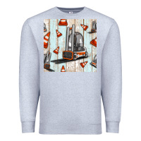 Heather Grey forklift seamless pattern Premium Sweatshirt - BundleAndBundleShop
