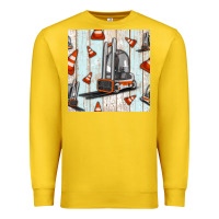 Lemon forklift seamless pattern Premium Sweatshirt - BundleAndBundleShop