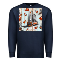 Navy forklift seamless pattern Premium Sweatshirt - BundleAndBundleShop