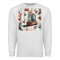 Oatmeal Heather forklift seamless pattern Premium Sweatshirt - BundleAndBundleShop