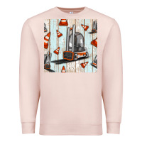 Pale Pink forklift seamless pattern Premium Sweatshirt - BundleAndBundleShop