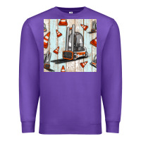 Purple forklift seamless pattern Premium Sweatshirt - BundleAndBundleShop