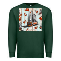 Sports Green forklift seamless pattern Premium Sweatshirt - BundleAndBundleShop
