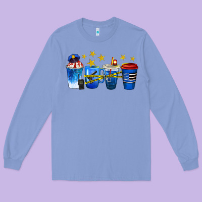Police Coffee Cups Long Sleeve Tee Designed By Texasbilliewilder