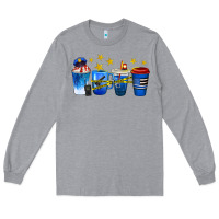 Heather Grey police coffee cups Long Sleeve Tee - texasbilliewilder