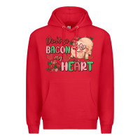 Red don't go bacon my heart Premium Hoodie - MaliasSmallBusiness