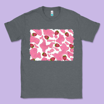 Distressed Strawberry Milkshake Cowhide Classic Tee Designed By Ranaportraitstore