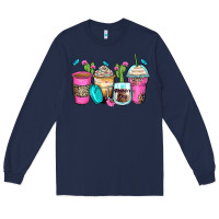 Navy mother's day coffee cups Long Sleeve Tee - Zillion Design Studio