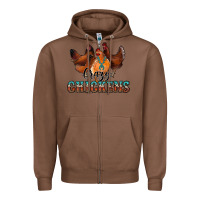 Chestnut crazychickens Zipper Hoodie - CowhideDigitalArt