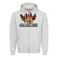 Dove Grey crazychickens Zipper Hoodie - CowhideDigitalArt