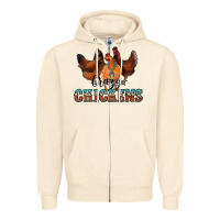 Sandshell crazychickens Zipper Hoodie - CowhideDigitalArt