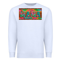 White mama tie dye license plate template Premium Sweatshirt - Artiststas