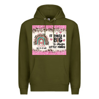 Army Green it takes a big to shape little minds Premium Hoodie - MaliasSmallBusiness