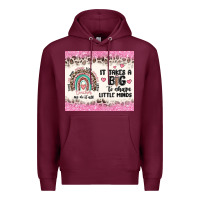 Burgundy it takes a big to shape little minds Premium Hoodie - MaliasSmallBusiness