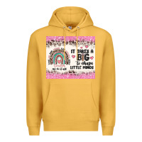 Mustard it takes a big to shape little minds Premium Hoodie - MaliasSmallBusiness
