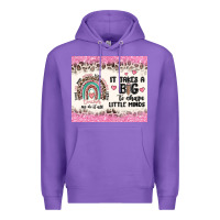 Purple it takes a big to shape little minds Premium Hoodie - MaliasSmallBusiness