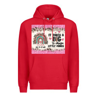 Red it takes a big to shape little minds Premium Hoodie - MaliasSmallBusiness