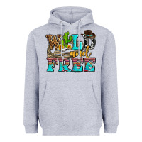 Heather Grey wild and free with cactus Heavyweight Hoodie - AdoDesignShop
