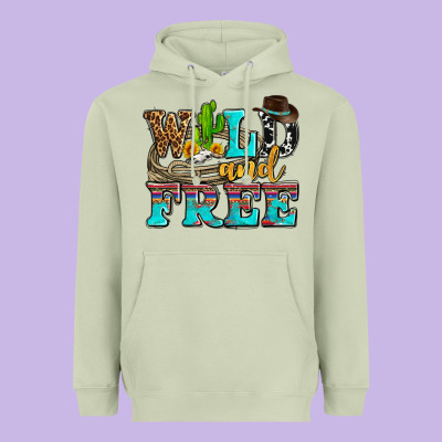 Wild And Free With Cactus Heavyweight Hoodie Designed By Adodesignshop