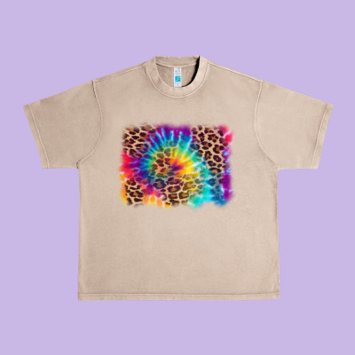 Leopard Tie Dye Background Urban Heavy Tee Designed By Zillion Design Studio