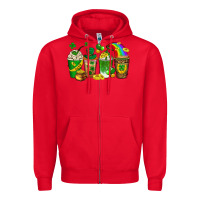 Red st. patricks day coffee drinks Zipper Hoodie - Neo Western
