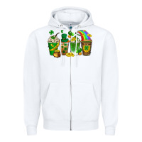 White st. patricks day coffee drinks Zipper Hoodie - Neo Western