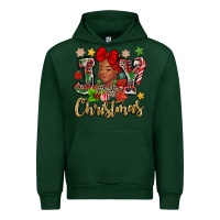 Forest Green christmas joy black woman Urban Hoodie - MaliasSmallBusiness