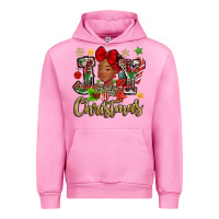 Fuchsia Pink christmas joy black woman Urban Hoodie - MaliasSmallBusiness