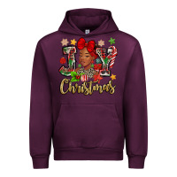 Mauve Wine christmas joy black woman Urban Hoodie - MaliasSmallBusiness