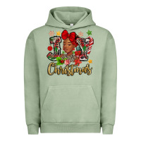 Pigment Oil Green christmas joy black woman Urban Hoodie - MaliasSmallBusiness